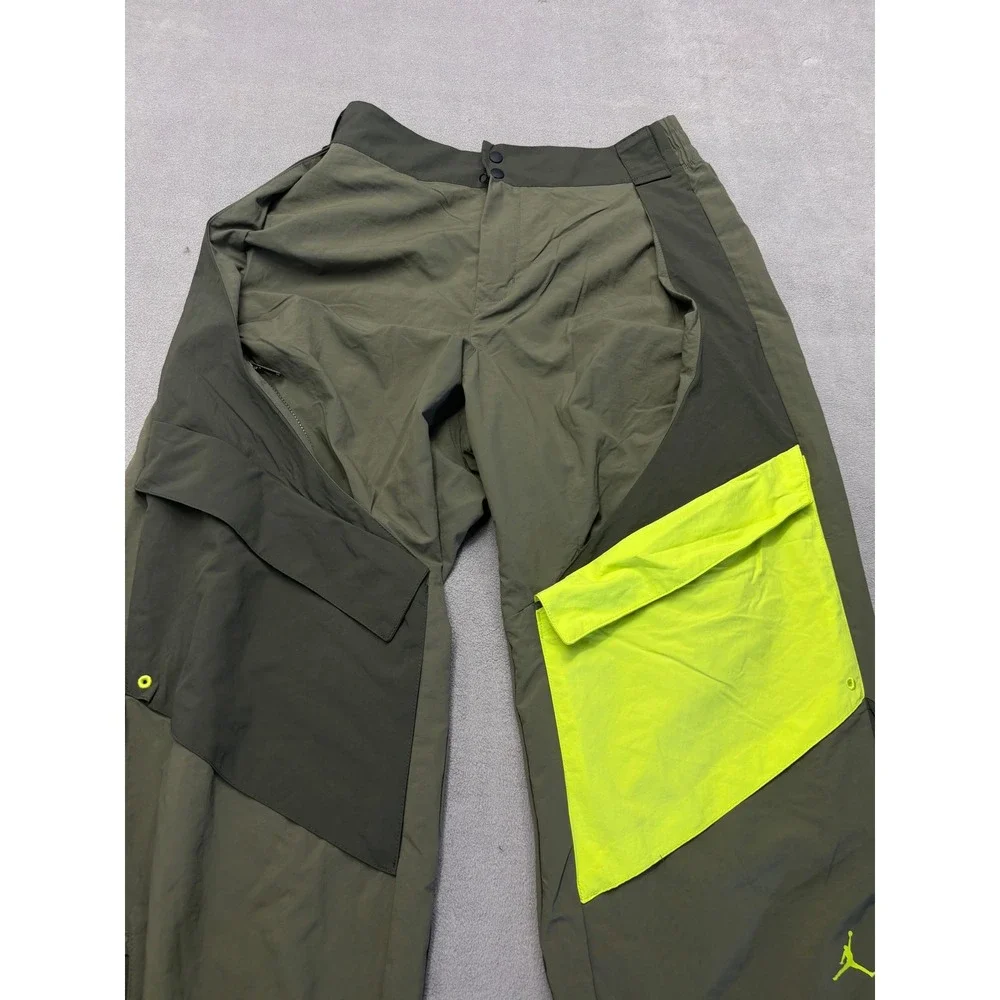 Jordan 23 Engineered Cargo Pants Mens Medium Olive Green Neon CT2602-222